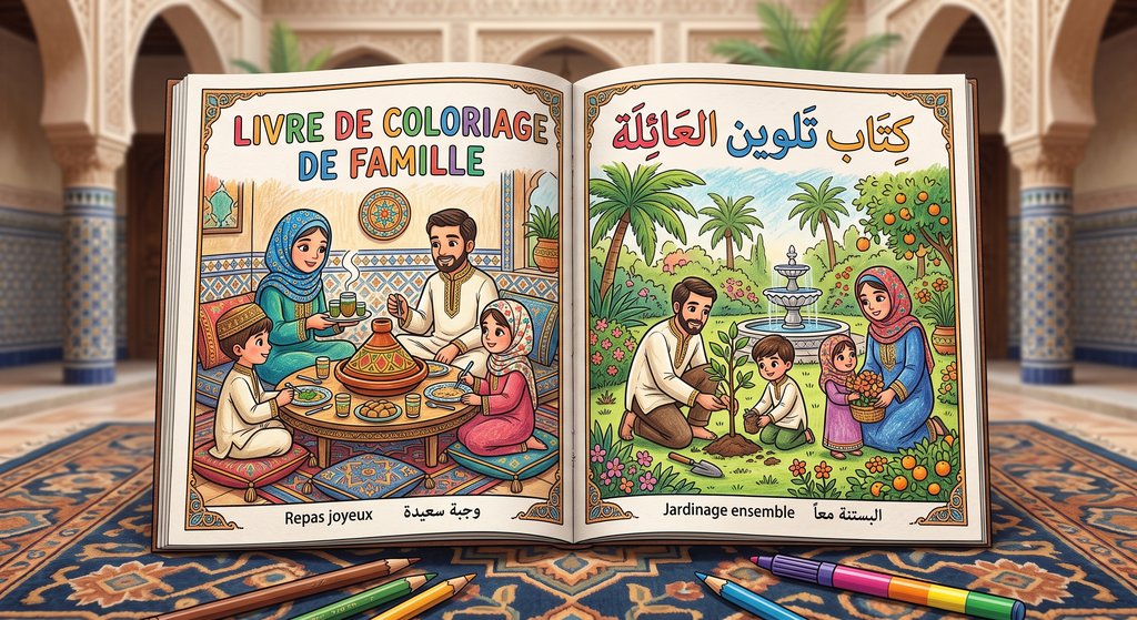 Livre coloriage famille